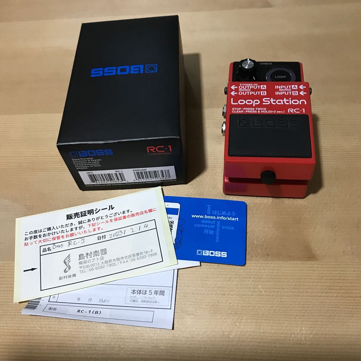 BOSS RC-1 新品同様 箱・保証書付き Yahoo!オークション -「boss rc-1」の落札相場・落札価格