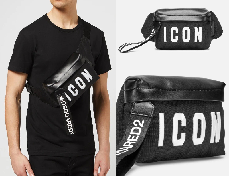DSQUARED2 ロゴ ボディバッグ 新品□定価67100円□DSQUARED2□ICON刺繍ロゴ ボディバッグ