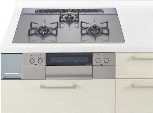 【新品未使用】ガスコンロ ハーマン製(Panasonic)QSS31S6WH 3口コンロ ガラストップ 幅75cm ラクシーナ