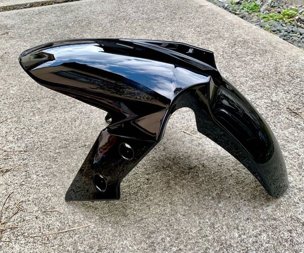 NINJA250 EX250L用? 新品 ブラック塗装済み フロントフェンダー ニンジャ 250 カスタム ドレスアップ フェンダー 黒