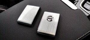 ボルボ★アイアンマーク★リモートキーフォブシェル ステンシルバーXC40 XC60 XC90 S60 V90 XC90 V60キーカバー polestar volvo