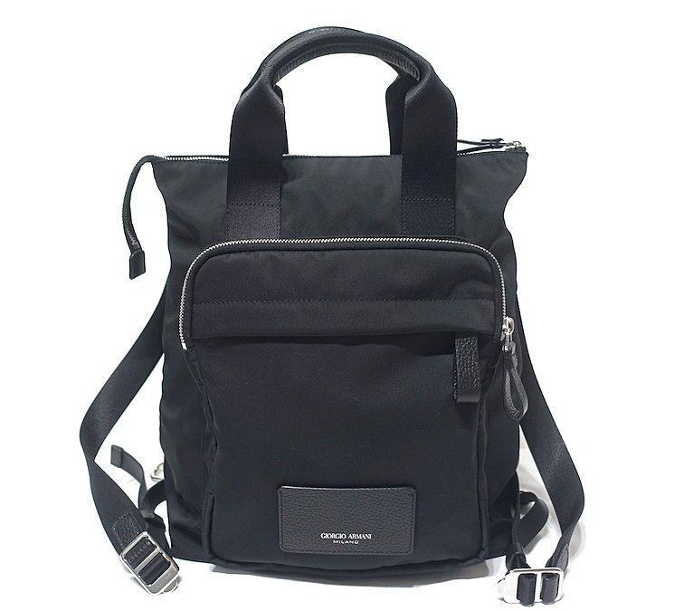 【極美品】EMPORIO ARMANI 本革 レザー リュック ブラック ARMANI 並行輸入 アルマーニ リュックサック エンポリオ