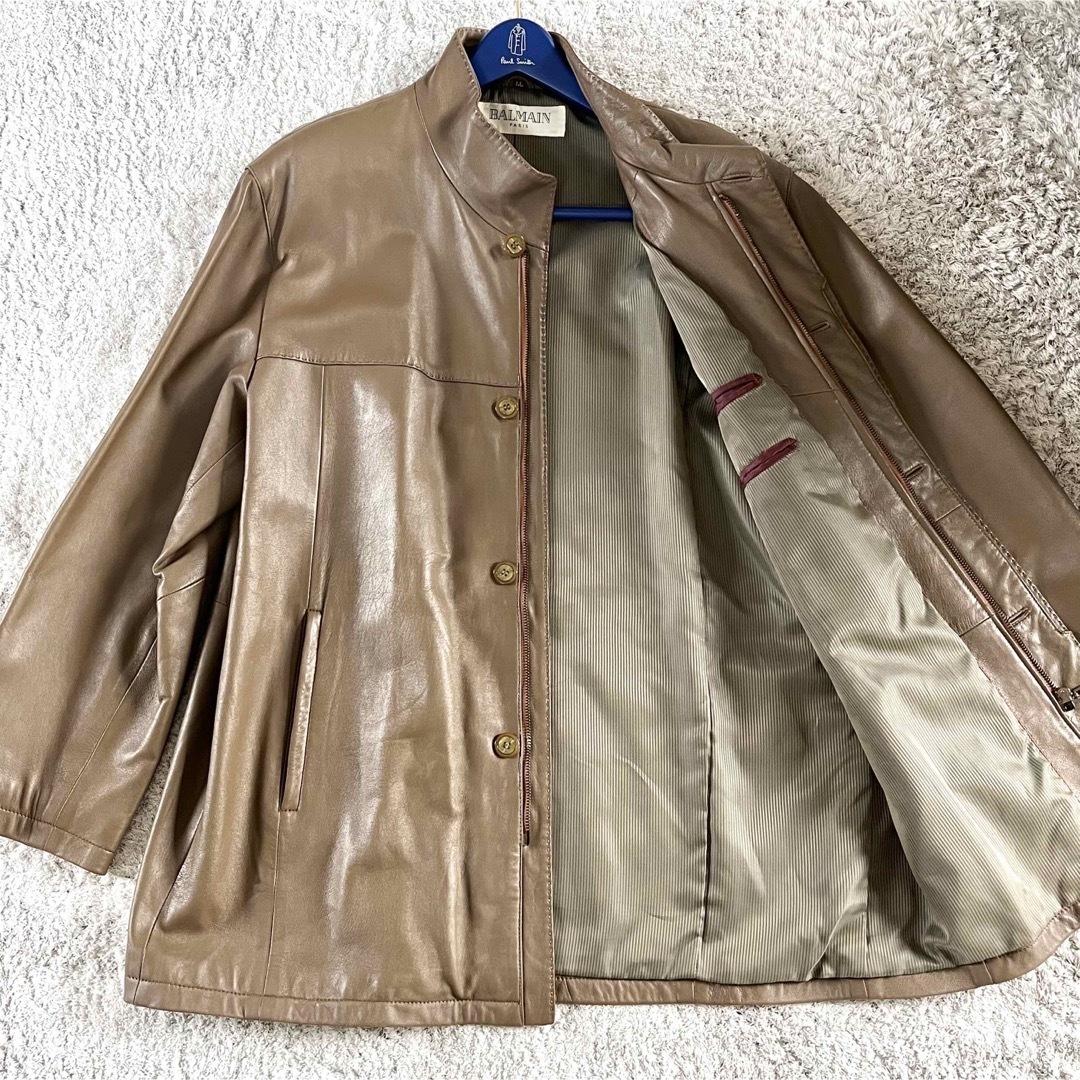 【美品】バルマン BALMAN レザージャケット ラムレザー 羊革 ホワイト Yahoo!オークション -「バルマン レザー ジャケット」の落札相場