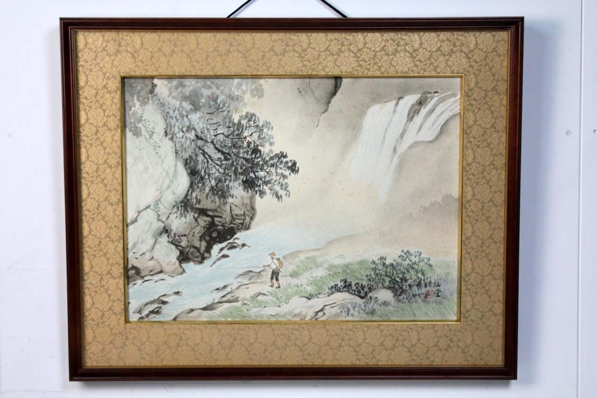 未使用品】川合玉堂 暮春の雨 陶板画 【限定250部内 第247番