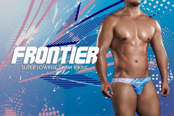 EGDE 【XL】FRONTIER スーパーローライズスイムビキニ Blue スーパーローライズ 水着