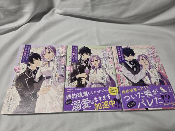 婚約破棄を狙って記憶喪失のフリをしたら、素っ気ない態度だった婚約者がとんでもない嘘をつき始めた よね 琴子 雨壱絵穹 1~3巻