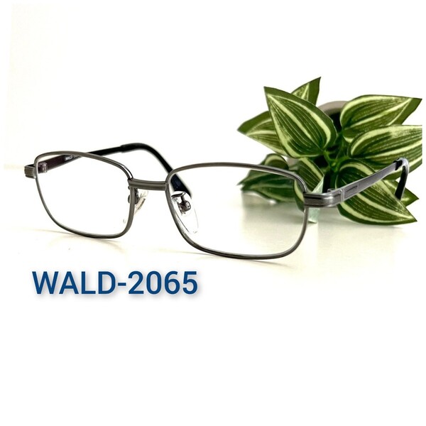 良品☆WALD 眼鏡 メガネ チタン チタニウム ガンメタ ブラック スクエア ヴィンテージ TITANIUM 度入り ユニセックス 軽量 アンティーク