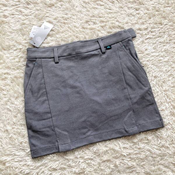 新品 未使用 adidas アディダス ストレッチ ポンチ スカート グレー M レディース 春夏 夏物 ゴルフ L 女性