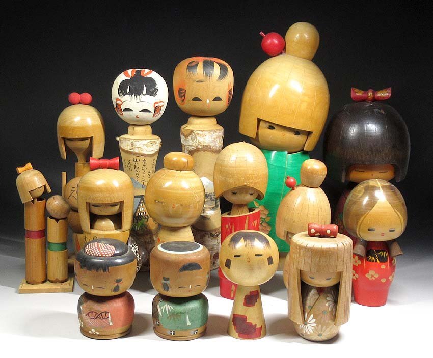 KOKESHI Doll Vintage by Koumura 嬉しく 香村 創作こけし 38cm