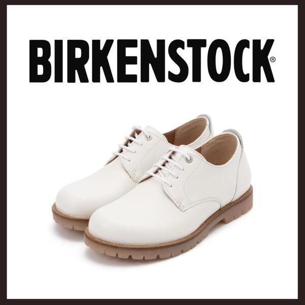 ○★新品 未使用 BIRKENSTOCK ギルフォード ロー 定番レザーシューズ ホワイト 27cm(ビルケンシュトック)○●