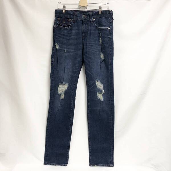 ○★新品未使用 TRUE RELIGION(トゥルーレリジョン) GENO FLAP SN ダメージデニム 30 ブルー系★○