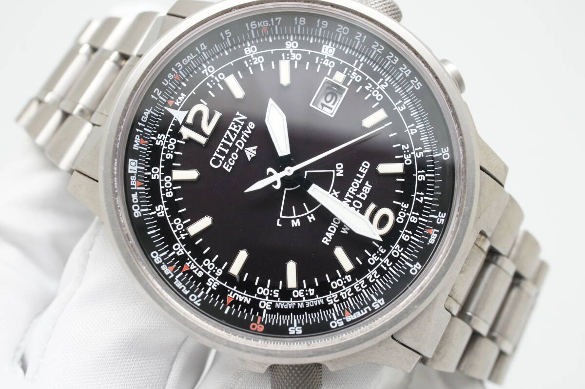 極美品【稼働品】CITIZEN シチズン アテッサ ネイビー シルバー