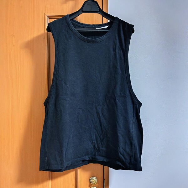 UNUSED 17SS NO SLEEVE TEE 0 ブラック ノースリーブTシャツ us1275