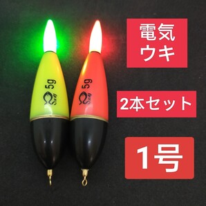電気ウキ 1号 棒ウキ 2色セット ハピソン 夜釣り 冨士灯器 ウキ釣り ウキ 磯釣り ヒラメ 活き餌 泳がせ釣り 泳がせ