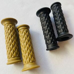 ハンドル グリップ バイク 22.2mm 汎用 左右セット ゴム製 ダイヤモンドパターン 2点セット