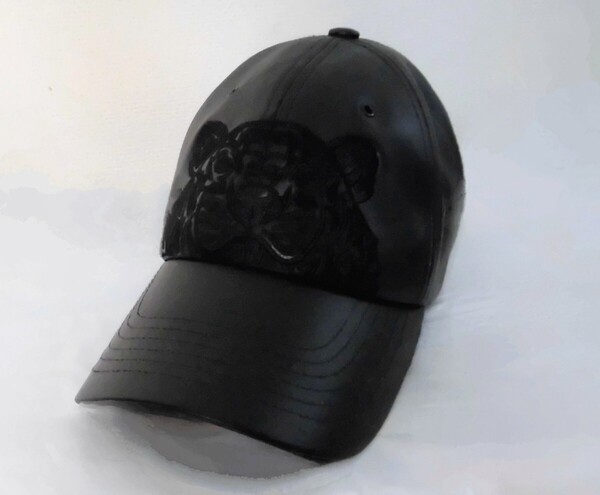 KENZO ケンゾー ベースボールキャップ CAP 帽子 タイガー刺繍 レザー 革製 BLACK ブラック メンズ 美品