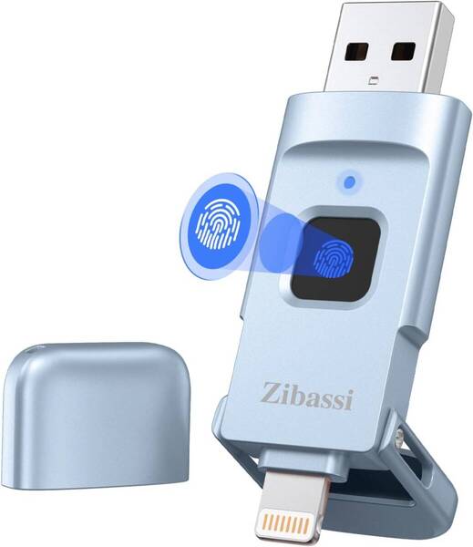 256GB Zibassi【MFI認証取得 指紋認証】iPhone用USBメモリ指紋認証 USBメモリ