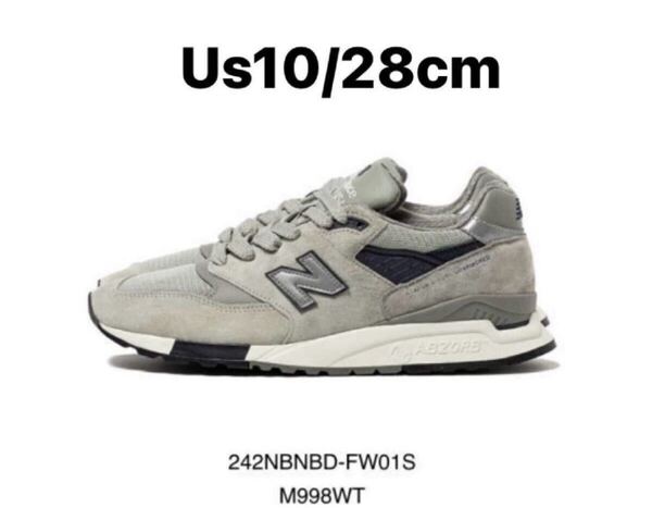 国内正規 新品 WTAPS × NEW BALANCE M998WT コラボ スニーカー ダブルタップス ニューバランス グレー 28cm