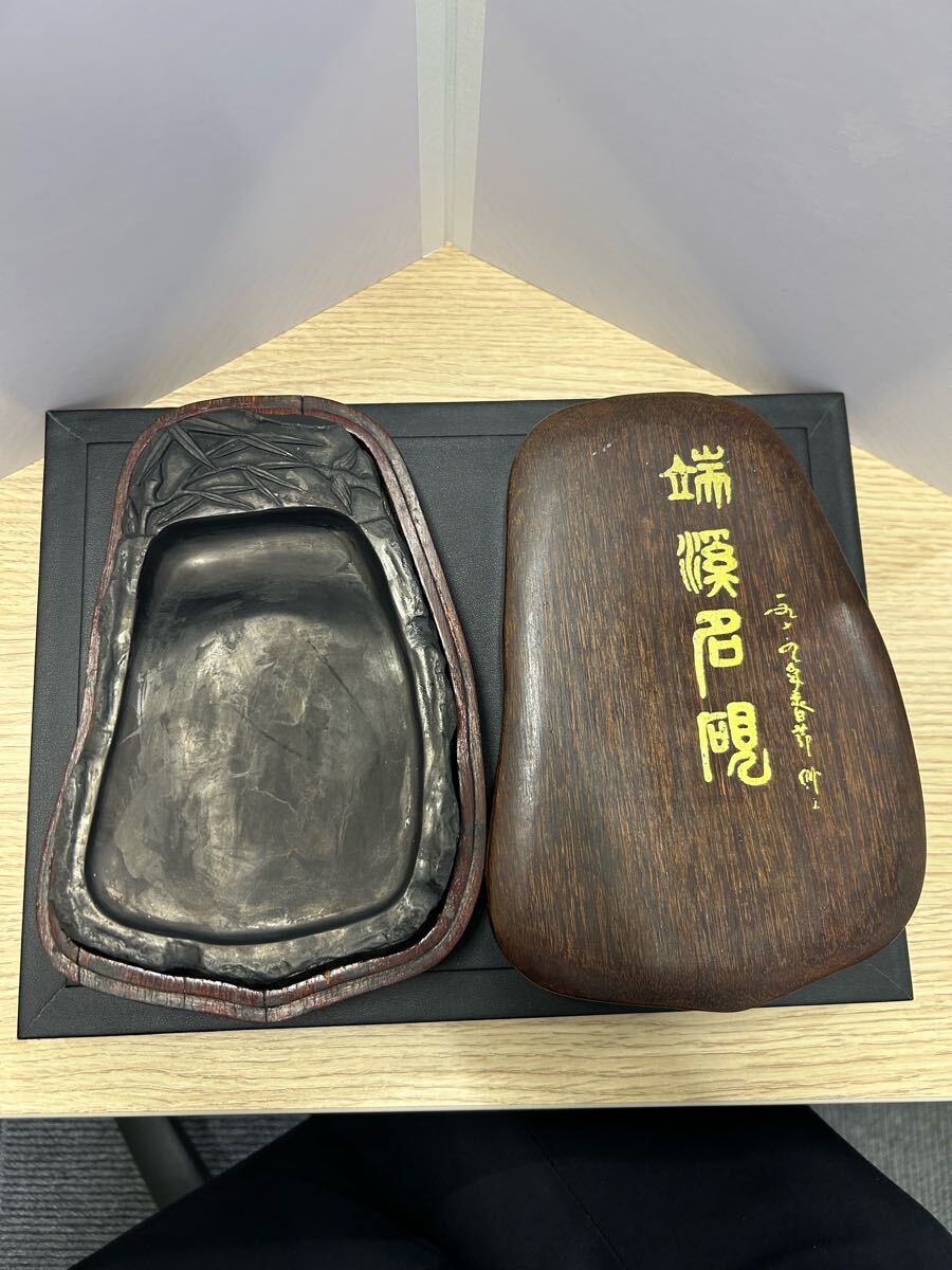 中国 端渓名硯 龍雲彫刻端渓硯 硯箱 - メルカリ