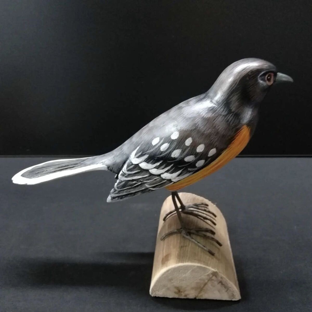 アンティーク 木工芸品 鳥の置物 2個セット 心癒される野鳥