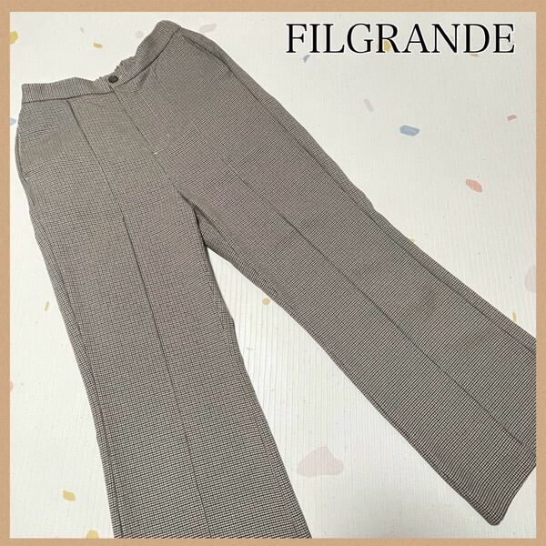 FILGRANDE カジュアルパンツ 40 レトロ ボトムス チェックパンツ 長ズボン レディース