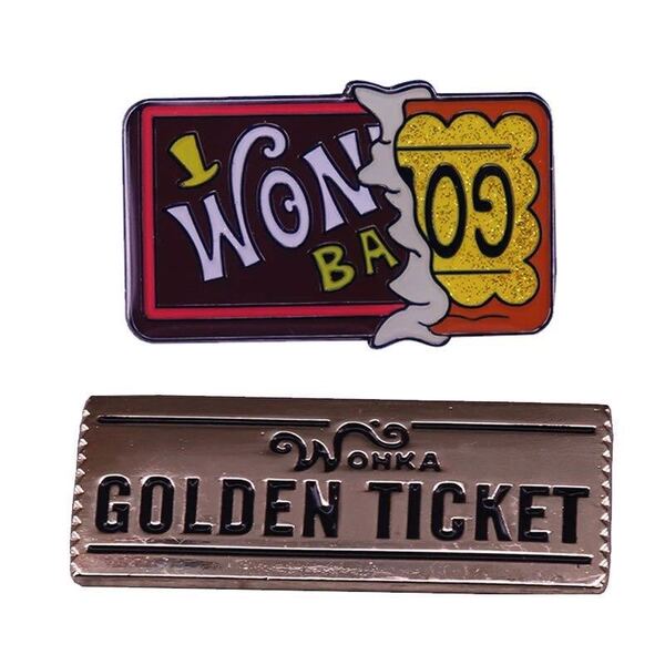 チャーリーとチョコレート工場 ピンズ ピンバッジ ウォンカチョコ 金のチケット
