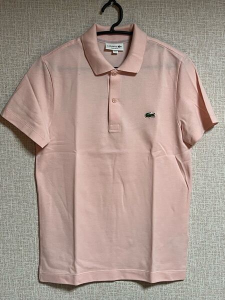 ■完売品■ LACOSTE バックステッチ ワントーンポロシャツ/S/ライトピンク