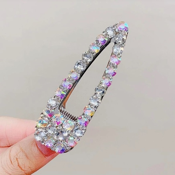 ■キュービックジルコニア デコレーション ヘアクリップ キラキラ ラインストーン ワニピン ラメ