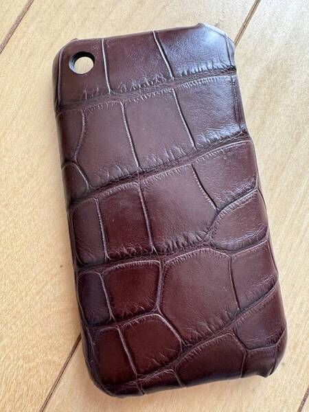 【未使用品】MAISON TAKUYA iPhone3用ケース アリゲーター(ブラウン その2) メゾン・タクヤ スマホケース