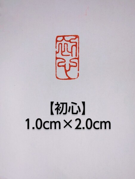 篆刻 落款印 遊印 雅印 吉語印 引首印 遼寧凍石1.0cm×2.0cm 「初心」