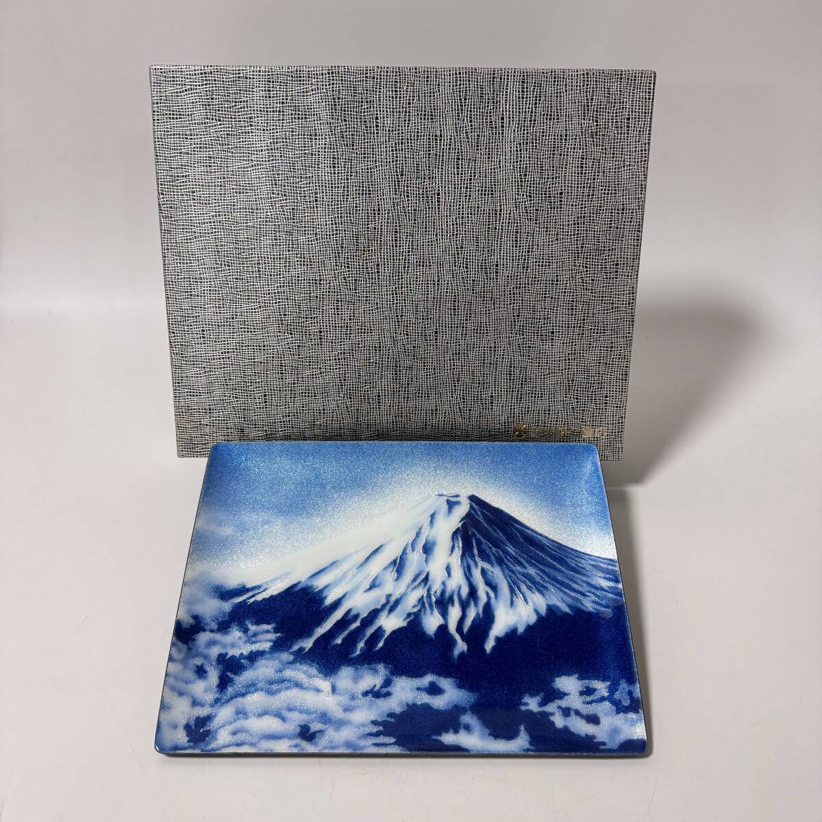 飾り皿　七宝焼き 大阪　七宝舎　菖蒲　あやめ 30✖️24 飾り皿 七宝焼き 大阪 七宝舎 菖蒲 あやめ 30✖️24 飾り皿 七宝焼き