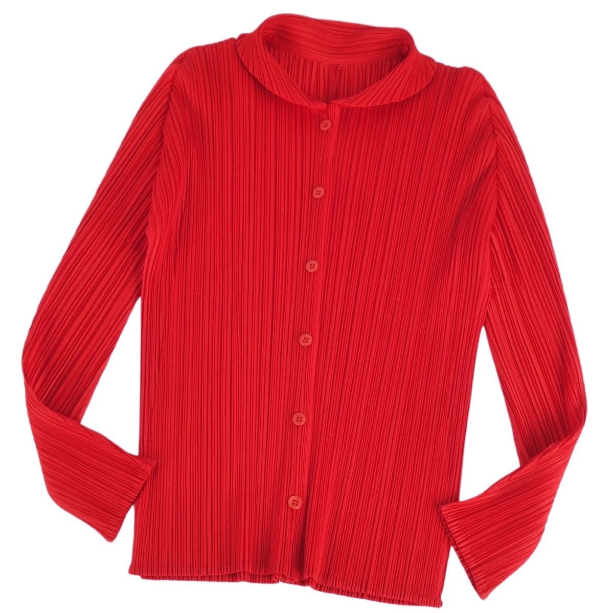 美品 プリーツプリーズ ダブルジップ ジャケット ブラウス 長袖 シャツ PLEATS PLEASE ISSEY MIYAKE（シャツ/ブラウス(長袖/七分)）の