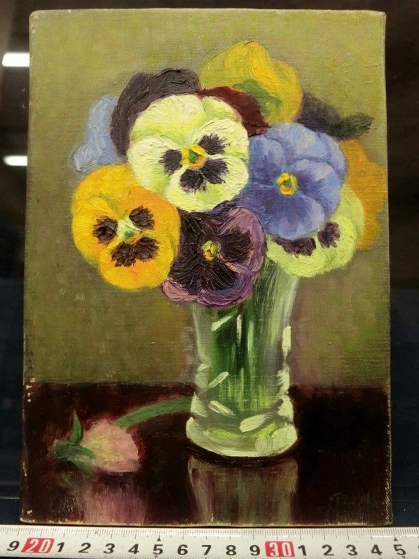 Yahoo!オークション -「pansy(パンジー)」(油彩) (絵画)の落札