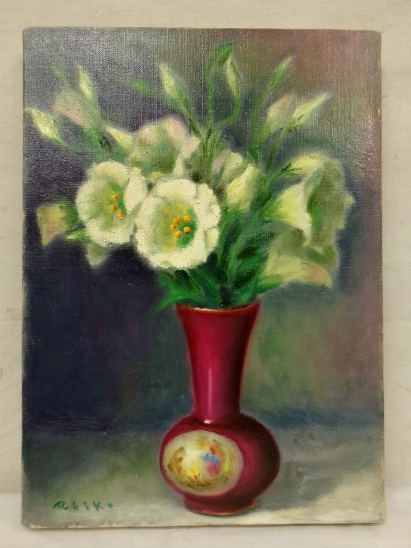 ♢油彩  静物画  在銘あり Yahoo!オークション -「(7」(静物画) (油彩)の落札相場・落札価格