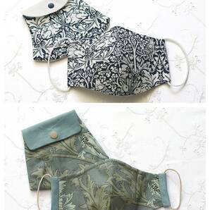 ◆ウィリアム・モリスの柄と抗菌ガーゼのこだわりのマスク&ケース◆キット◆2種類セット◆ブラザーラビット◆アネモネ