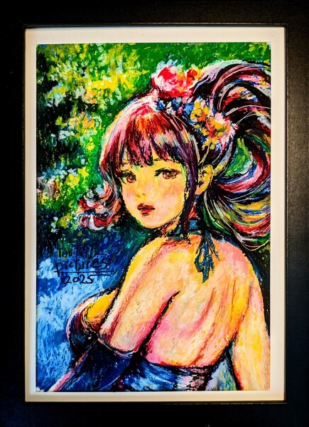 【真作1点物】「妖艶美」■東京藝大卒画家■松崎祐哉■クレヨン画