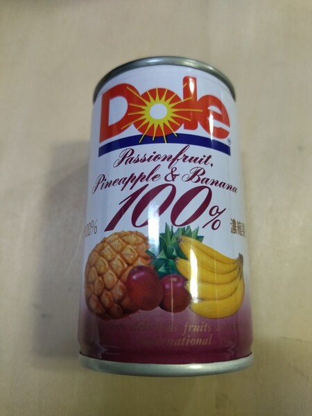 Dole ドール 天然果汁ミックスジュース パイナップル バナナ パッションフルーツ 雪印乳業株式会社 製造年月日1993年3月10日スチール空き缶