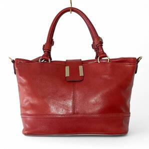 ART BERG アートバーグ 2WAY ショルダーバッグ ハンドバッグ レザー レッド