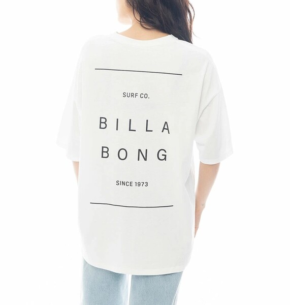 ★送料無料★2025春夏 新品【BILLABONG/ビラボン】LINE CLEAN LOGO LOOSE TEE Tシャツ WHT レディースM BF013209