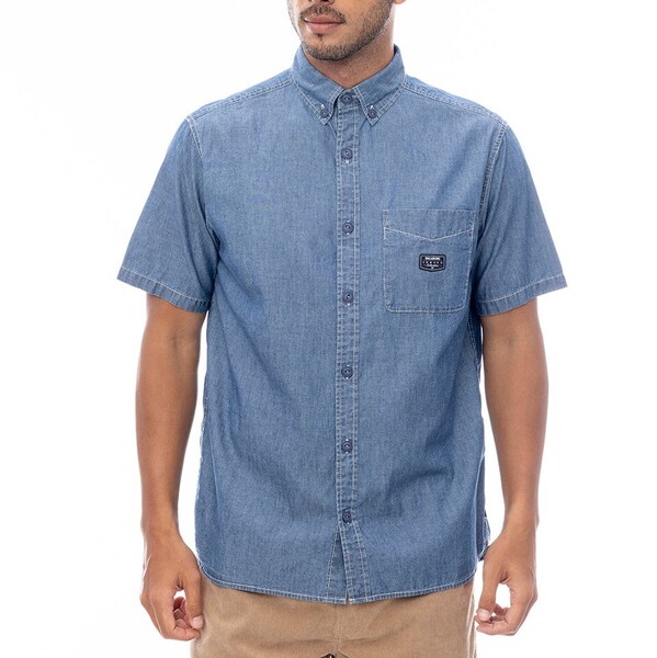 ★送料無料★2025春夏 新品【BILLABONG/ビラボン】【INDIGO COLLECTION】 DUNGAREE SHIRTS 半袖シャツ BLU メンズXL BF011121