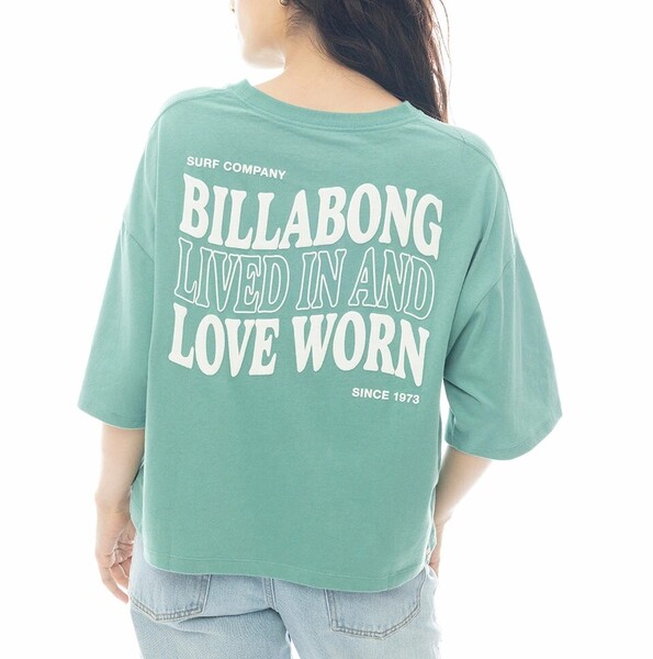★送料無料★2025春夏 新品【BILLABONG/ビラボン】FLAG LOGO LOOSE CROPPED TEE Tシャツ IGN レディースL BF013204