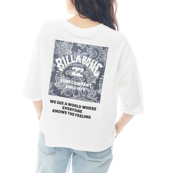 ★送料無料★2025春夏 新品【BILLABONG/ビラボン】SQUARE LOGO LOOSE CROPPED TEE Tシャツ BDN レディースL BF013205