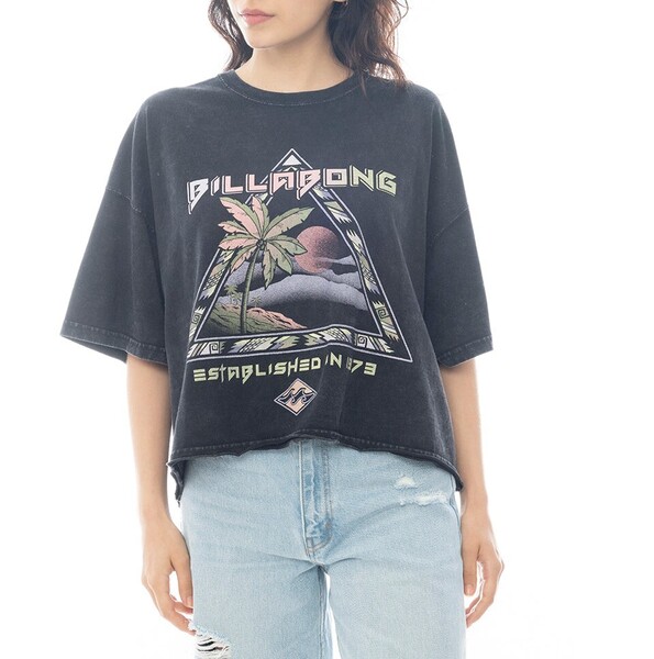 ★送料無料★2025春夏 新品【BILLABONG/ビラボン】GRAPHIC WIDE LOOSE CROPPED Tシャツ OFB レディースM BF013207