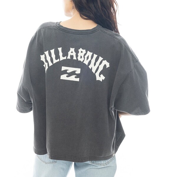 ★送料無料★2025春夏 新品【BILLABONG/ビラボン】ARCH LOGO PIGMENT WIDE LOOSE CROPPED TEE Tシャツ OFB レディースM BF013206
