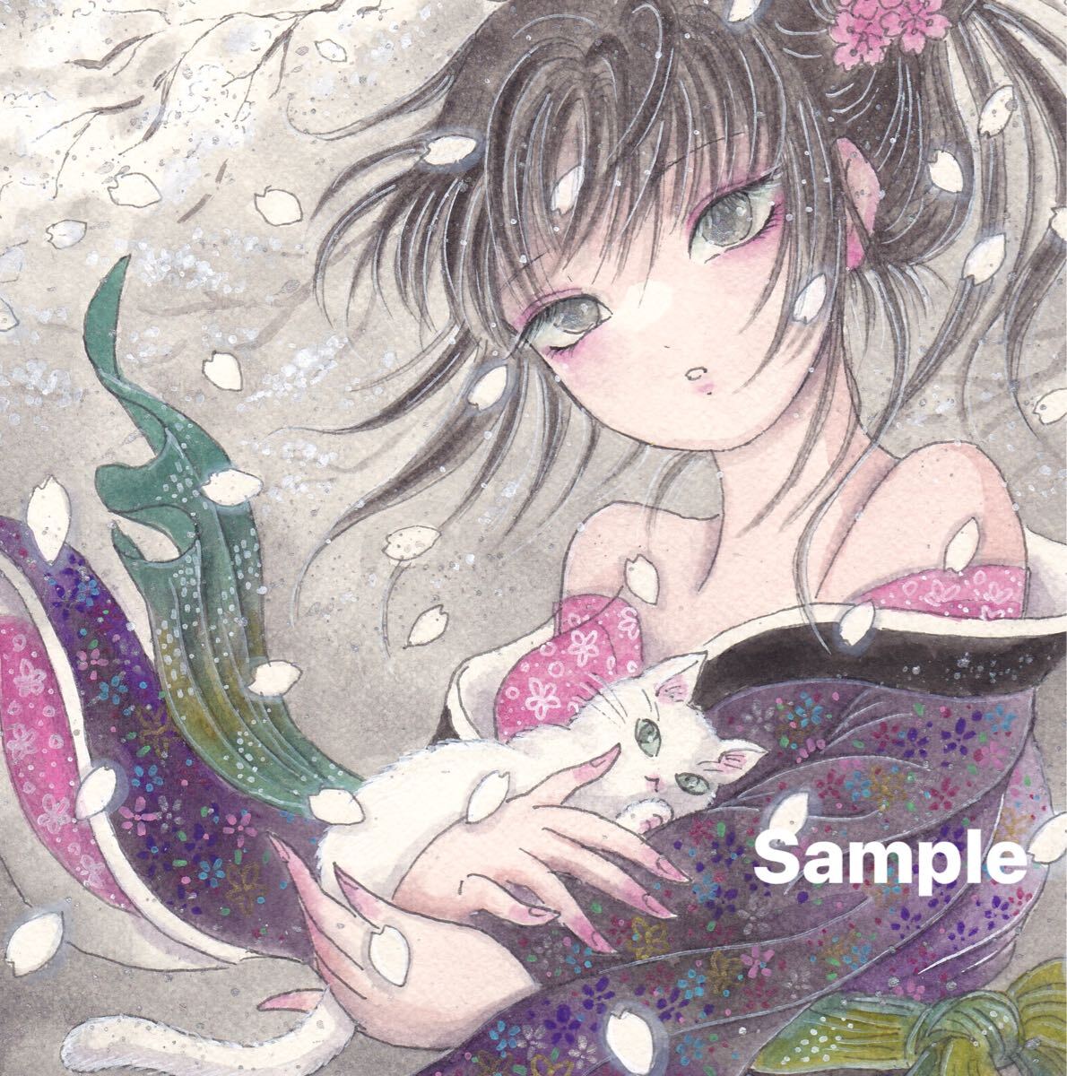 Yahoo!オークション -「手描きイラスト」(人物画) (水彩)の落札