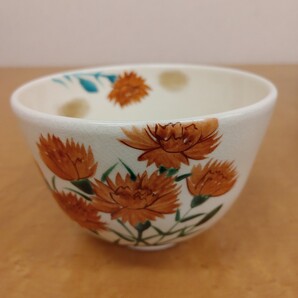 ☆★kawaii 涼風庵★☆ 加藤永山 茶碗 色絵 カーネーション 母の日 茶道具 抹茶茶碗