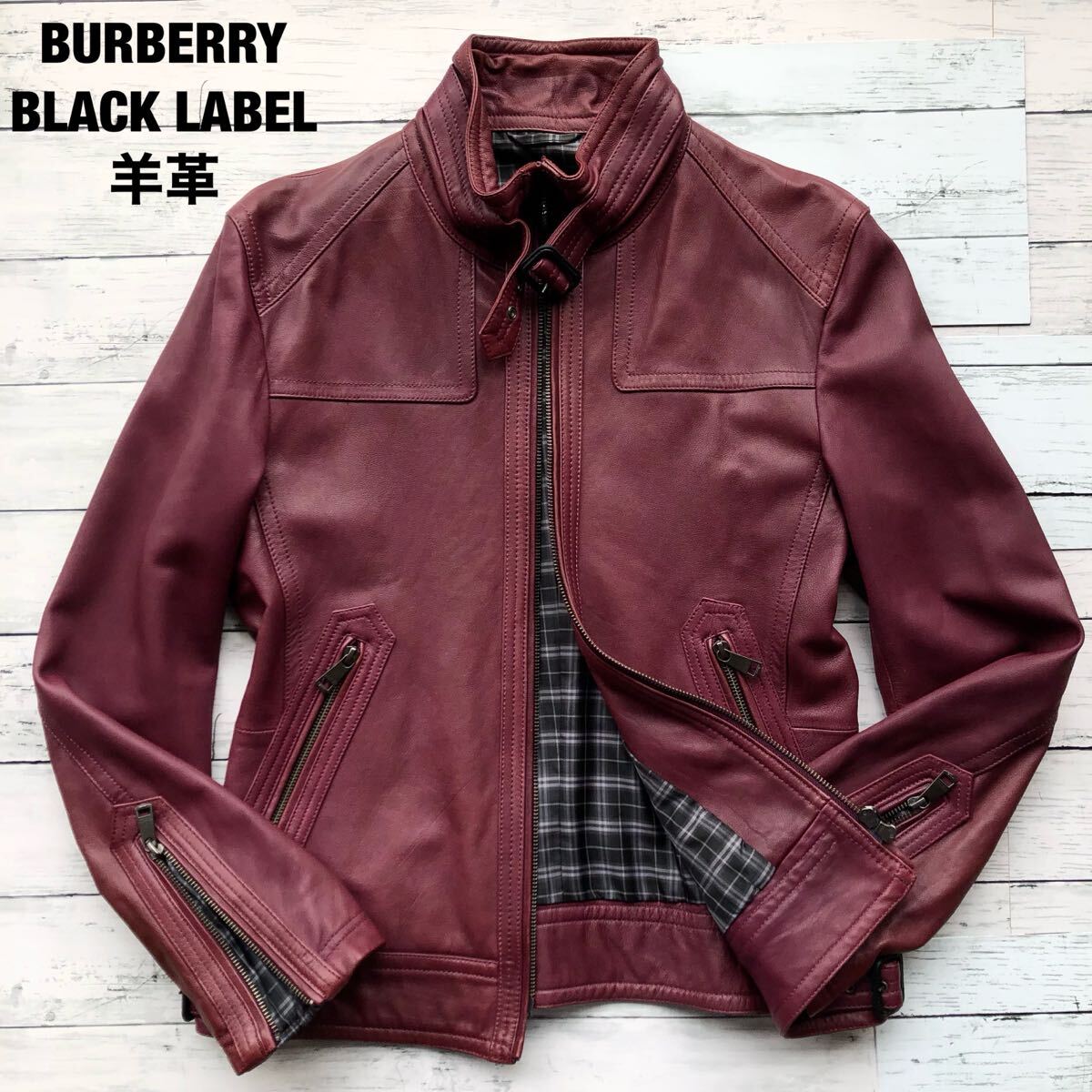 Yahoo!オークション -「burberry black label レザーライダース Yahoo!オークション -「burberry black label レザーライダース