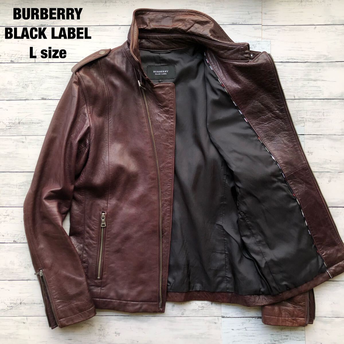 Yahoo!オークション -「burberry black label レザーライダース Yahoo!オークション -「burberry black label レザーライダース