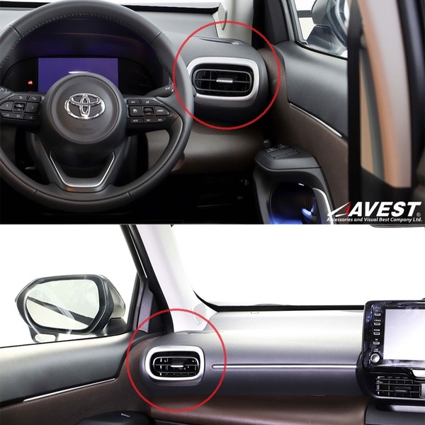 MXPB YARIS CROSS ヤリスクロス エアコン吹き出し口カバー 2Pセット サテンシルバー ABS樹脂 未使用 AVESTの扱い製品 匿名配送 送料無料