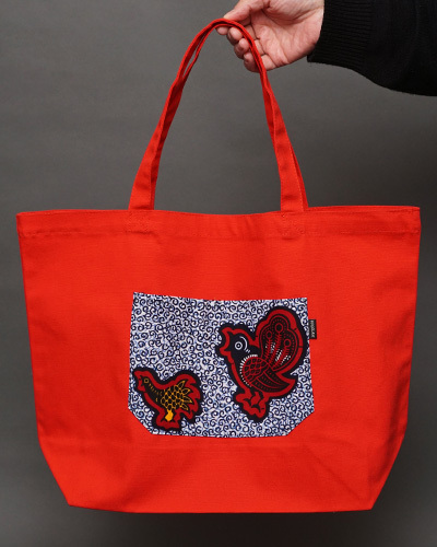 キャンバス　アフリカンワックス　ポケット　トートバッグ　Lサイズ　No.7　パー